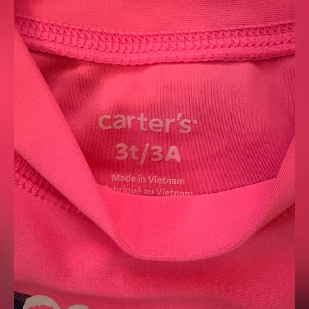 Carter’s Mermaid Rash Guard Swim Set 3T Pink Navy 2 Piece Swimsuit